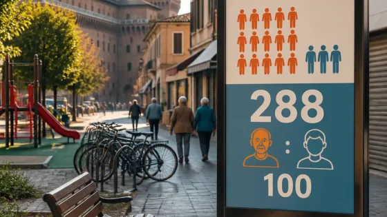 Ferrara è la provincia più anziana dell’Emilia-Romagna: 288 anziani ogni 100 giovani, allarme per i servizi