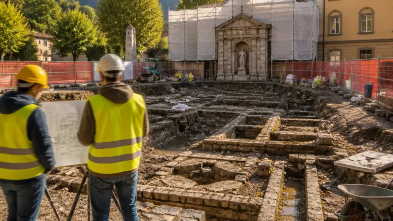 A Lecco reperti antichi nel giardino della biblioteca: lavori prorogati fino a ottobre