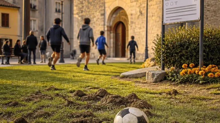 A Milis la nuova piazza danneggiata dai giochi: sindaca lancia un appello ai genitori