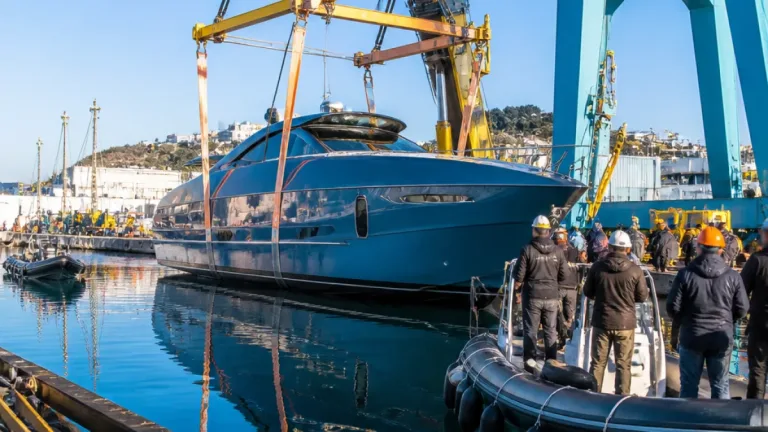 A Savona varato Mavi, primo ICE 80: il nuovo fast cruiser entra in acqua