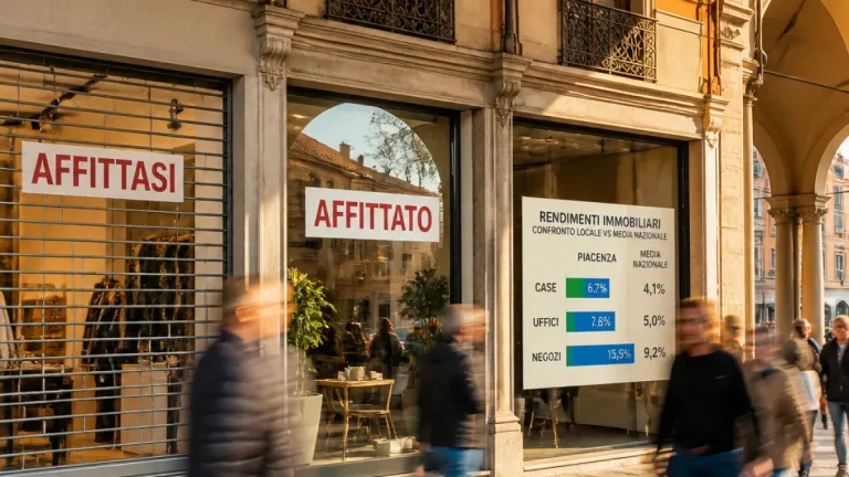 Affitti e negozi, rendimenti a Piacenza sotto la media casa ma boom retail
