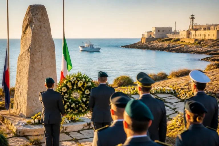 Agrigento, la Guardia di Finanza ricorda le vittime del mare: cerimonia a Lampedusa con il Comandante Interregionale