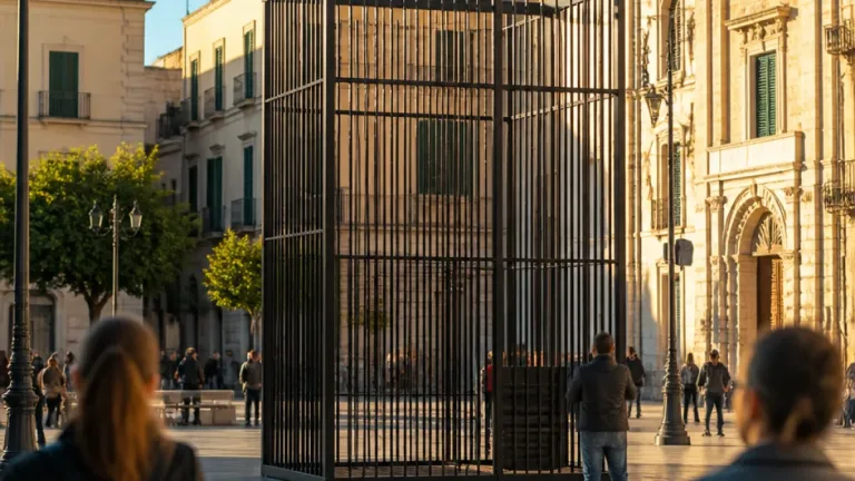 Andria, una gabbia in piazza: il centro cittadino ospita l’installazione di Agrimi per Castel dei Mondi