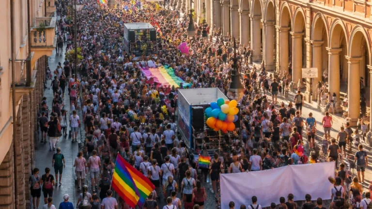 Asti, il corteo dell'Asti Pride trasforma il centro per i «diritti alla felicità»