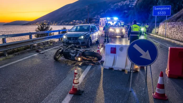 Baveno, schianto nella notte sulla SS33: muore motociclista 38enne, riapertura al mattino