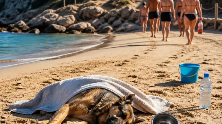 Cane in crisi di calore a Cala di Forno: soccorritori impotenti, proprietari scompaiono