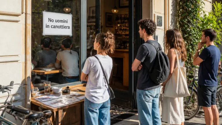 Cartello anti-canottiera in pizzeria a Conegliano: titolare difende il dress code, polemiche in città