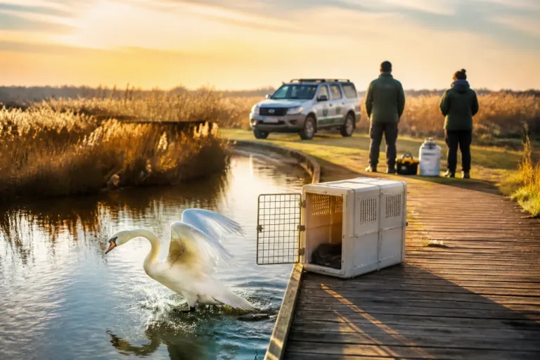 Cigno ferito recuperato al Delta: curato in provincia e restituito all'oasi