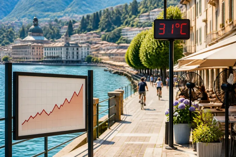 Como: i dati confermano un aumento delle temperature medie, giugno 2026 tra i più caldi