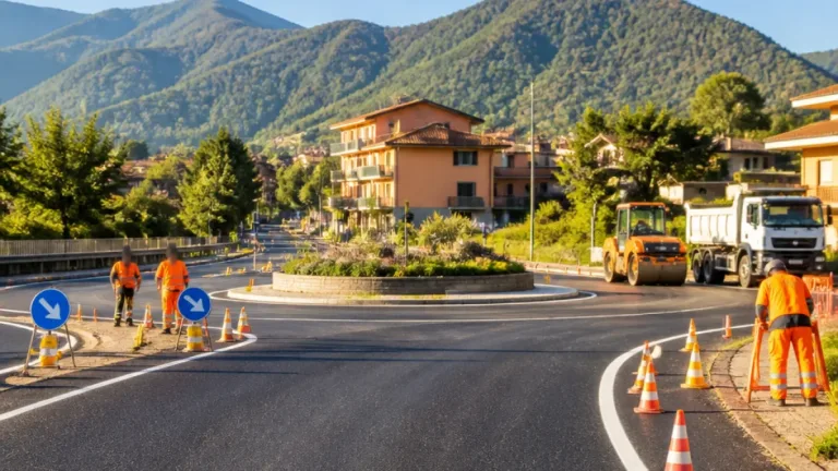 Completata in tempi rapidi la riasfaltatura della rotonda di Piazza Vittorio Veneto a Occhieppo Superiore