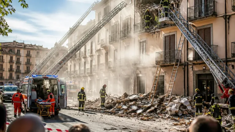 Esplosione a Perugia: crollo parziale del tetto in una palazzina, due feriti