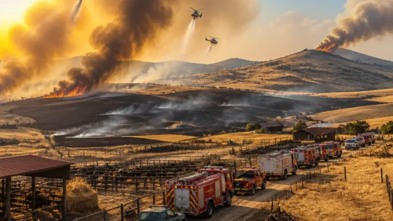 Fiamme a Valledolmo: ettari bruciati, aziende agricole evacuate e danni alle colture
