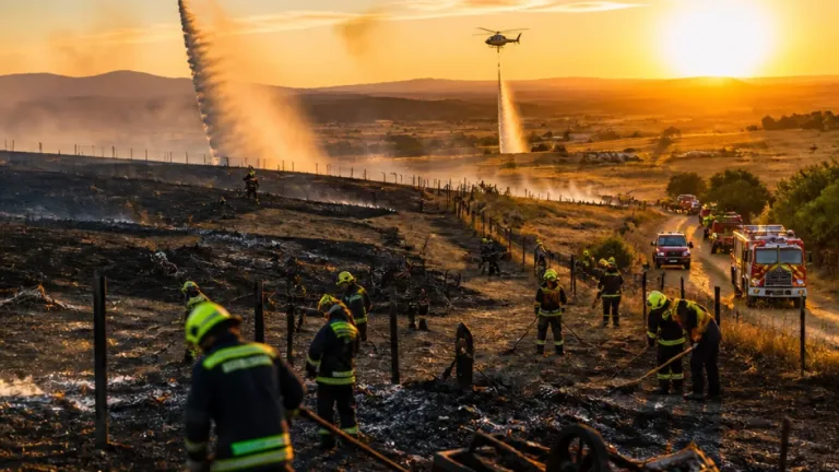 Fiamme in agro tra Florinas e Ploaghe, evacuazioni non segnalate ma vasti danni alle campagne