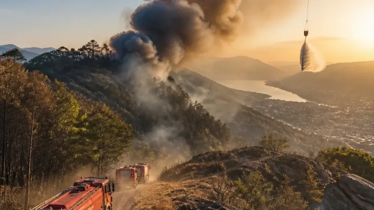 Fiamme sul Monte Goi: fumo sulla città e interventi d'emergenza nel pomeriggio