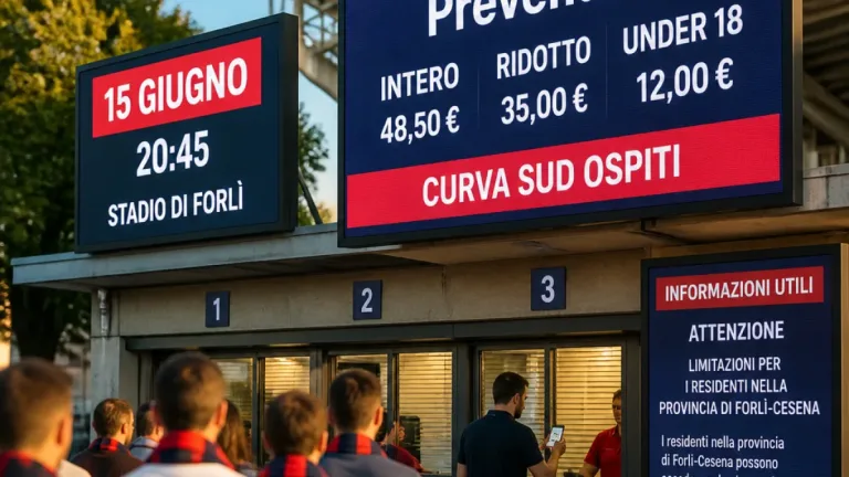 Forlì, aperta la prevendita per Sambenedettese-Forlì: limitazioni per i residenti e prezzi