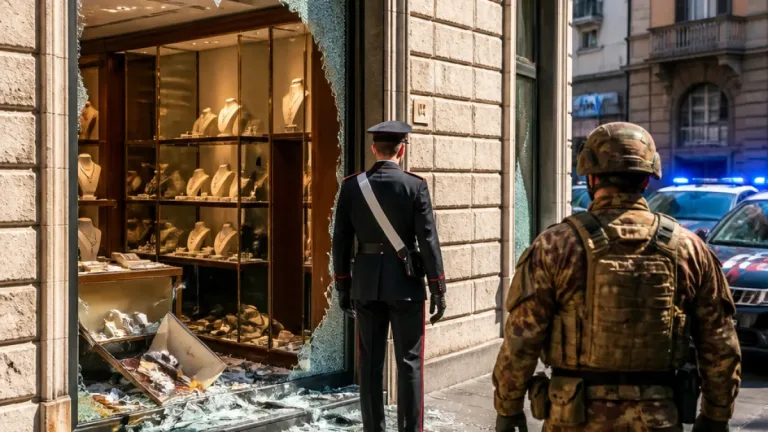 Furto con spaccata in centro: vetrina distrutta e refurtiva alla 'Iris Galerie' di Como