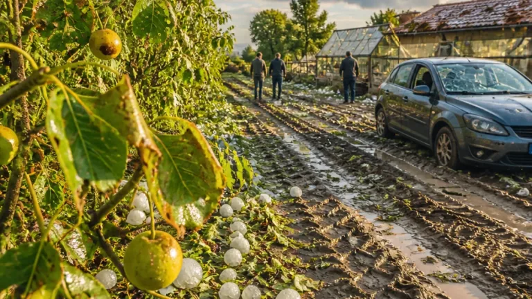 Grandine come palle d'albicocca: raccolti e vetri distrutti tra Berra e Jolanda
