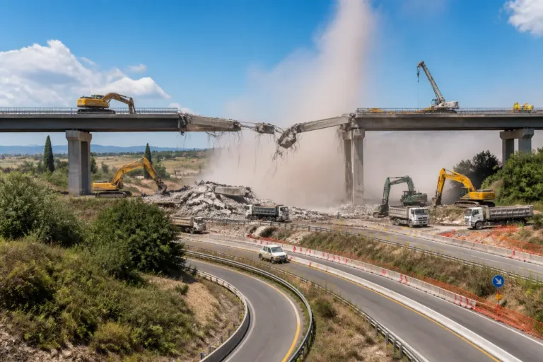 Grosseto, demolito il viadotto San Lorenzo: passo avanti nei lavori sulla E78