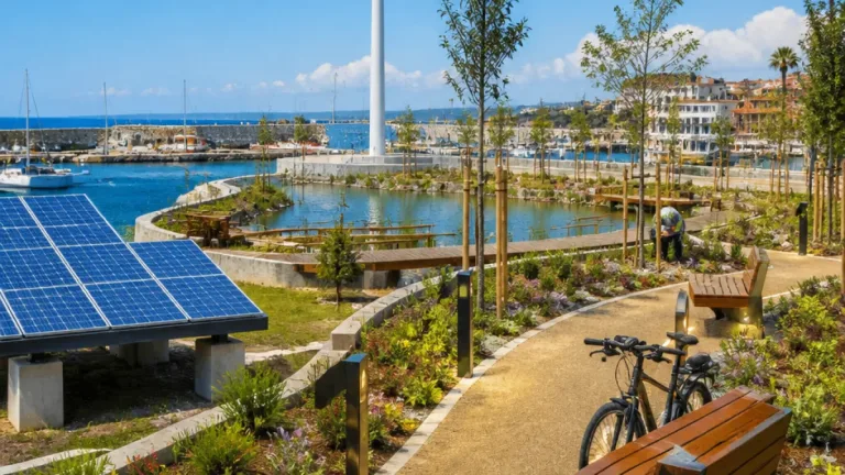 Imperia, verso l'apertura autunnale il nuovo Parco dell'Energia: panchine illuminate e biolago