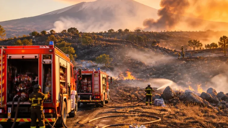Incendi nell'area etnea: 39 interventi e 15 fronti ancora aperti, rinforzi da Siracusa ed Enna