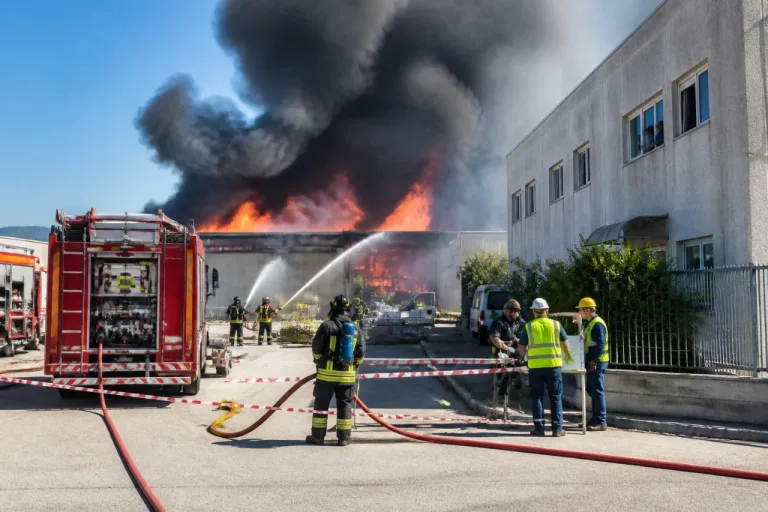 Incendio in azienda agricola a Sezze Scalo: nube nera e allerta per possibili fumi tossici