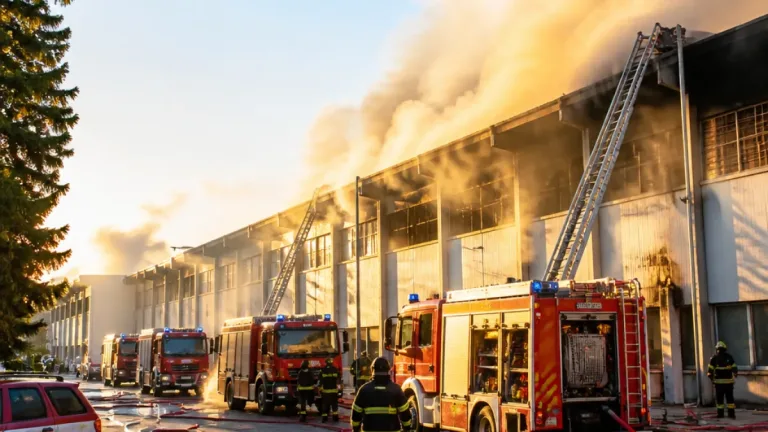 Incendio in un capannone dismesso a Mozzate: cinque mezzi dei Vigili del Fuoco sul posto