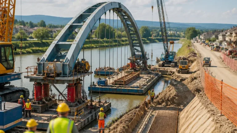 Iniziati i varo delle campate del nuovo ponte sull'Arno tra Capraia e Limite e Montelupo