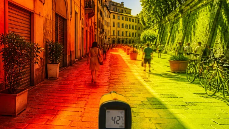 Lucca, la mappa del caldo: nel centro fino a 42°C, differenze marcate metro per metro