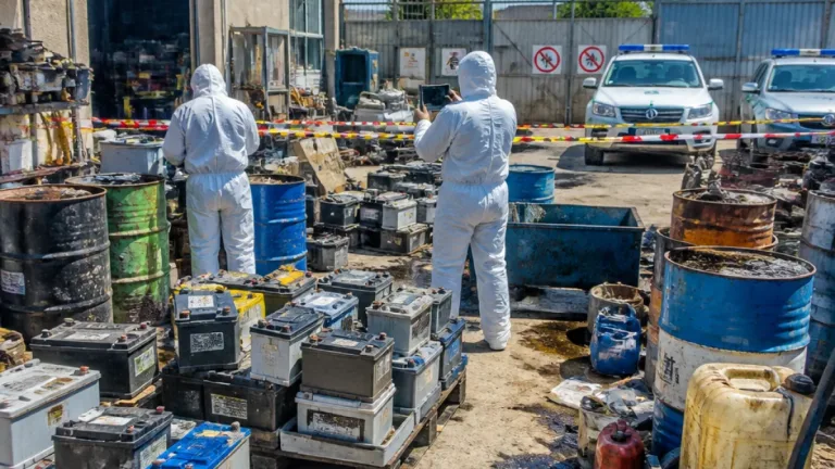 Macerata, sequestrata officina: trovate decine di batterie e fusti di olio esausto in deposito incontrollato