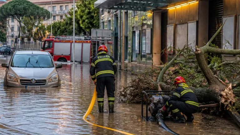 Maltempo a Perugia: allagamenti, auto bloccate e vigili del fuoco mobilitati