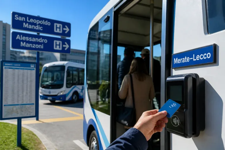 Navetta Merate–Lecco, più flessibilità: si sale senza prenotazione e si paga con POS a bordo