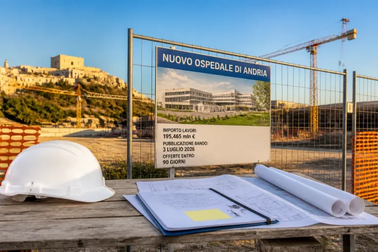 Nuovo ospedale di Andria, via libera alla gara: bando al 3 luglio e offerte in 90 giorni
