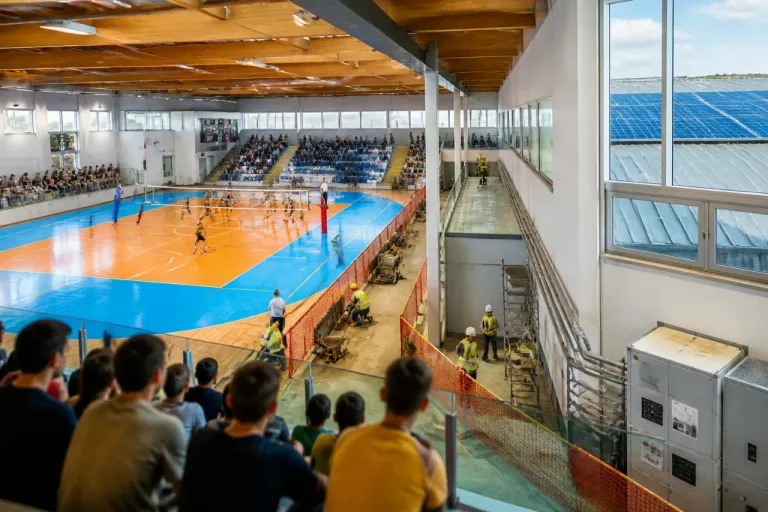 PalaSavelli rilanciato per gli Europei Under 18: impianti nuovi e palco per il volley europeo