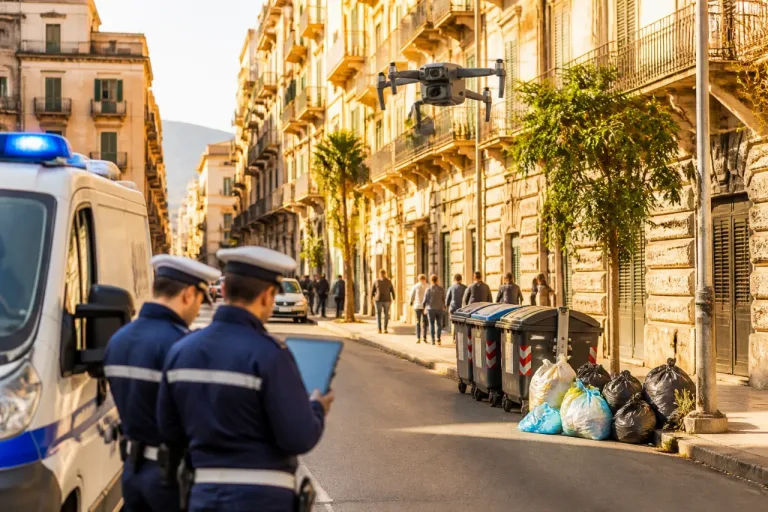 Palermo: droni della Polizia municipale contro l'abbandono dei rifiuti