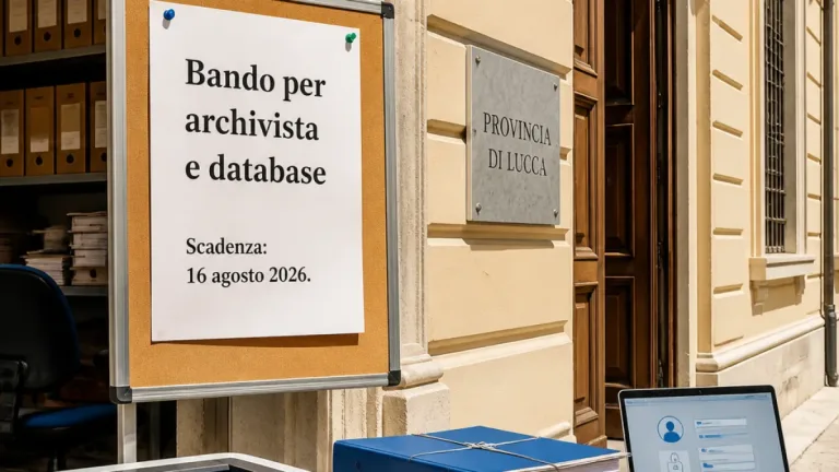 Provincia di Lucca cerca uno specialista archivista e database: candidature entro il 16 agosto