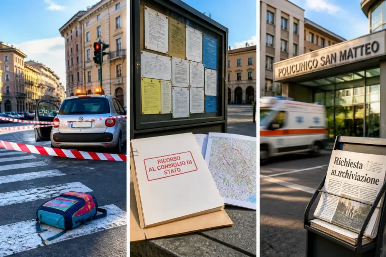 Pavia, tre fronti aperti in città: incidente a un’undicenne, Campo Sinti e caso San Matteo