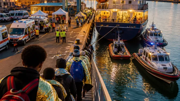 Ravenna, attracca la Open Arms: 16 migranti salvati portati alla banchina di Fabbrica Vecchia
