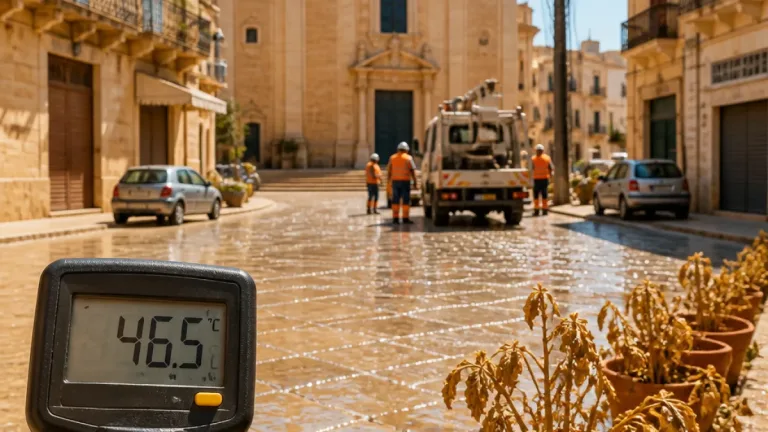 Record di caldo a Noto: termometro a 46,5°C, ondata di temperature estreme in provincia