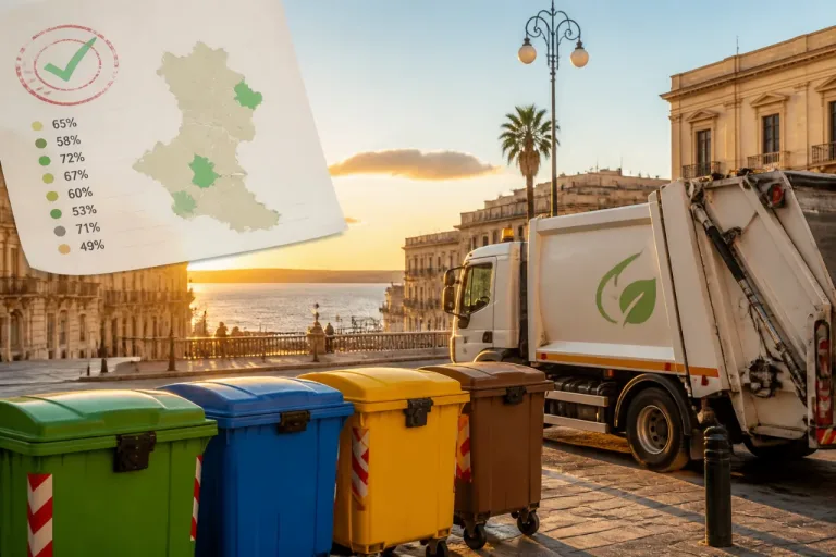 Regione eroga contributo straordinario: otto comuni siracusani sotto la soglia del 65% di differenziata