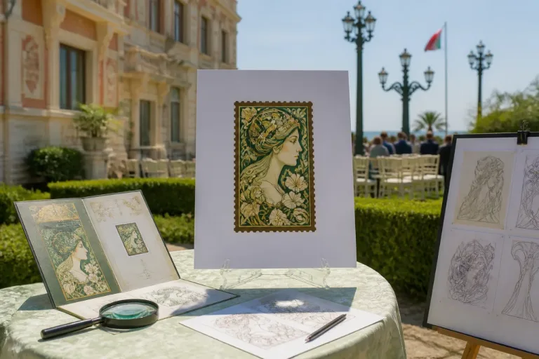 Rimini: presentazione del primo francobollo italiano dedicato all'Art Nouveau