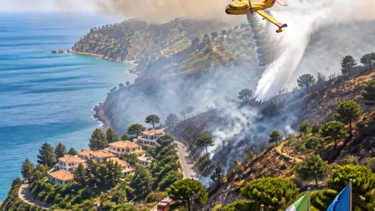 Roghi tra Copanello e Squillace, canadair in azione: disagi anche al Bivio Nalini