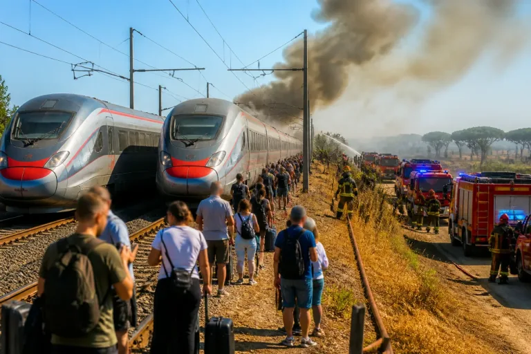 Rogo vicino alla linea Roma–Pisa: circolazione ferroviaria sospesa, gravi disagi ai viaggiatori
