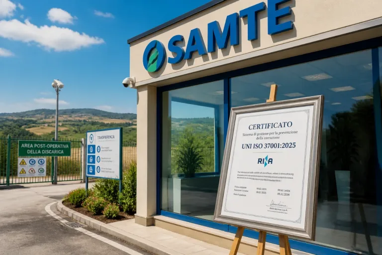 SAMTE ottiene la certificazione anticorruzione UNI ISO 37001:2025 per la gestione post-operativa delle discariche