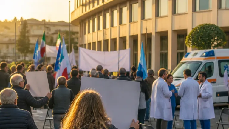 Sanità vibonese, sit‑in alla Cittadella contro la delibera che esclude l'emodinamica H24