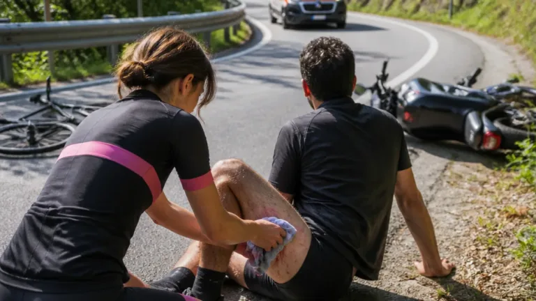 Scontro alla Gran Fondo Biella-Oropa: la figlia ferma l’emorragia e salva il padre