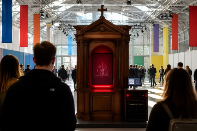 Un confessionale con intelligenza artificiale: a Milano l'opera che sfida il rapporto tra sacro e tecnologia