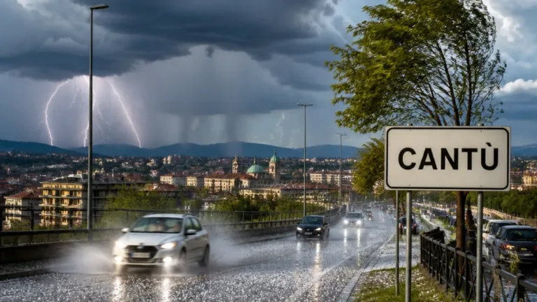 Temporali e grandine nel Comasco: doppia cella in transito, coinvolto anche il Canturino
