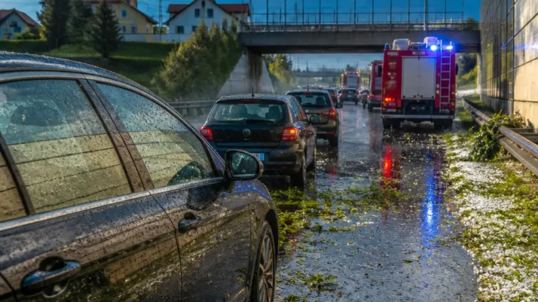 Temporali violenti e grandine colpiscono il Vicentino: allagamenti, alberi caduti e disagi in A4