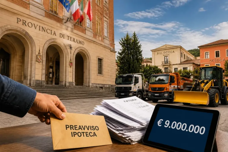 Teramo, Provincia avvia preavviso di ipoteca alla Regione per 9 milioni: in ballo servizi essenziali