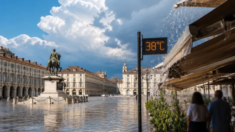 Torino sotto bollino rosso: terza ondata di calore con picchi a 38°C e rischio temporali
